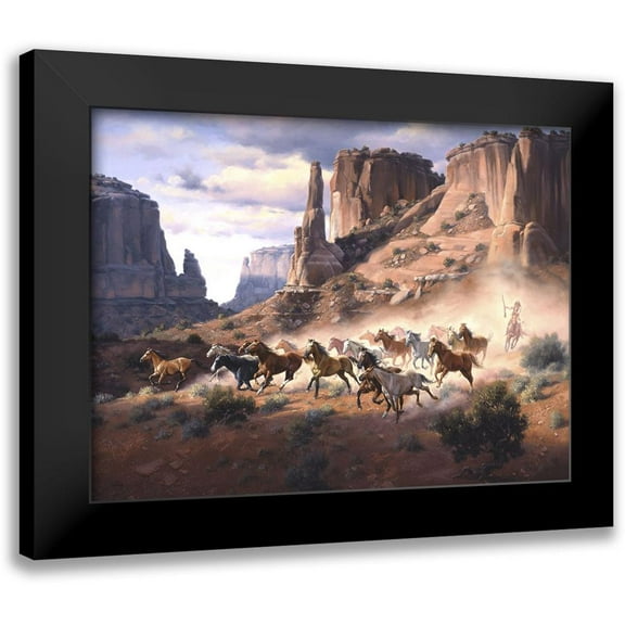 Sorenson, Jack 14x12 Black Modern Framed Museum Art Print Titled - Sandstone and Stolen Horses
