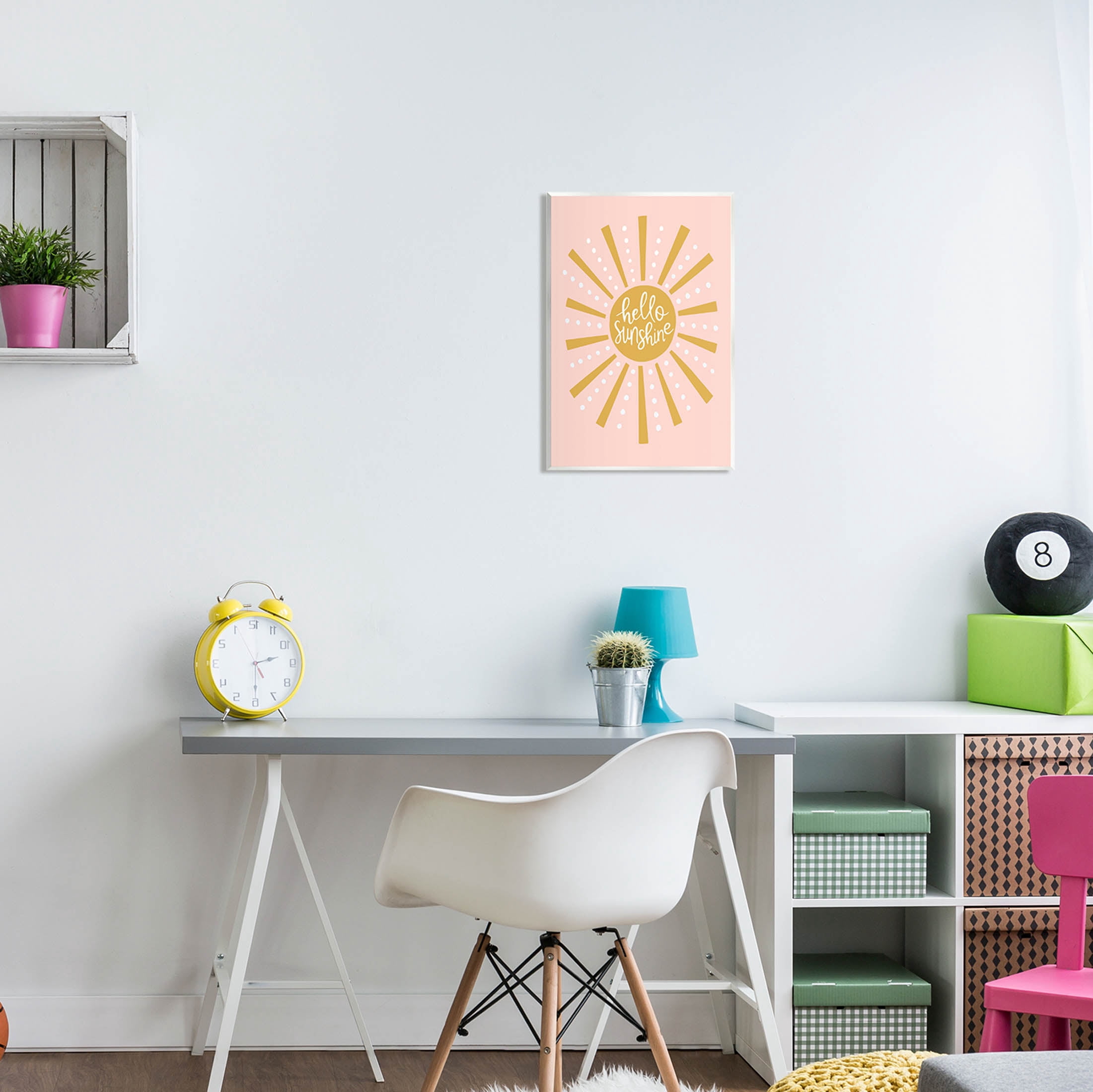 Stupell Industries Hello Sunshine Sun Rays Graphic Art Unframed Art Print Wall Art, Design by Nina Seven