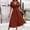 (Fashion 106)Red, variant on Women V-Neck Short Sleeve Fitted Solid Color A-Line Flowy Long Dress Summer Loose and Comfortable Maxi Dress