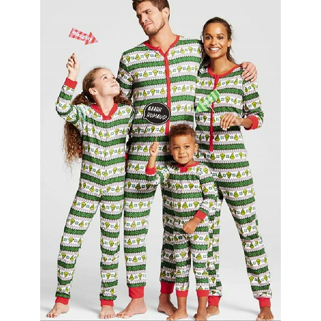 Ensemble de Pyjamas de Noël Assortis pour la Famille, Grenouillères à Rayures Vertes, Vêtements de Nuit de Noël, Pyjamas