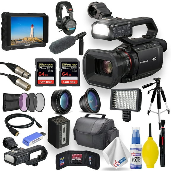 Panasonic HC-X2000 UHD 4K 3G-SDI/HDMI Pro Camcorder with 24x Zoom- Pro Bundle