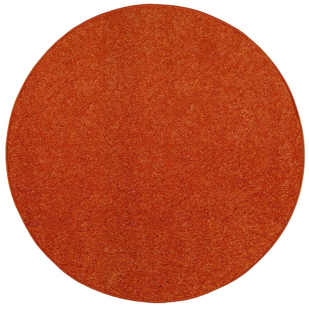 American Bright Solid Color Area Rugs Orange 7' Round