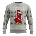 thumbnail image 4 of XIAOCHA Men's Crew Neck Sweatshirt Funny Santa Graphic Print Holiday Winter Pullover Top, Grey, Sizes L, 4 of 4