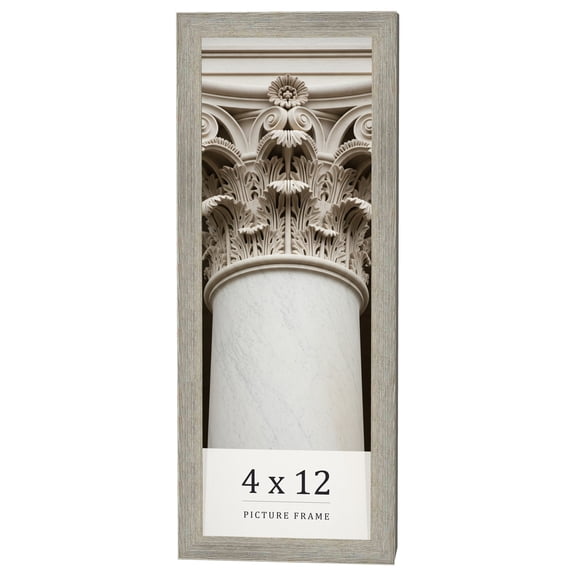 4x12 IN Frame Grey Real Wood Picture Frame Width 1.5 Inches | Interior Frame Depth 0.5 Inches |