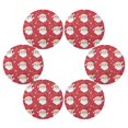 thumbnail image 7 of Round Plate Mat 15.4x15.4 Inchesx1 Placemat Table Mat Kitchen Mat Coffee Mat Fabric Thick, Strong Wear-Resistant, Heat Resistance Red Santa Face, 7 of 7