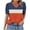 Orange, variant on XYAIYT Fashion Tops for Womens V Neck Color-Block Blouses Short Sleeve Puff Sleeve Summer Casual Loose T-shirt