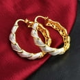 thumbnail image 6 of EOEMY New Arrival 24K Yellow Gold Plated Fashion Circles Women'S Dangle Hoop Earrings, 6 of 9