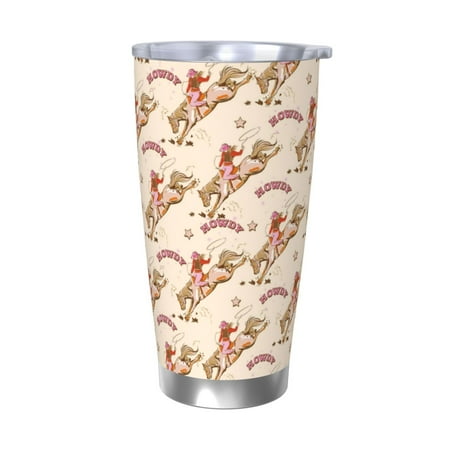 

Salouo Howdy Cowgirl Print 20oz Tumbler with Lid Stainless Steel Vacuum Insulated Tumbler Durable Insulated Coffee Mug Thermal Cup with Splash Proof Sliding Lid-Without Straw