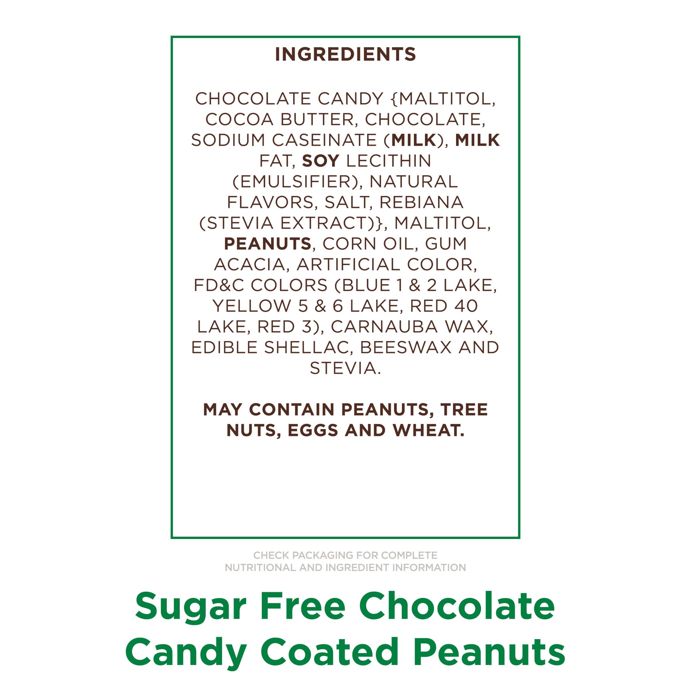 RUSSELL STOVER Sugar Free Chocolate Candy Coated Peanuts, 7.5 oz. bag