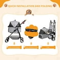 thumbnail image 6 of Pet Stroller 3-in-1 Foldable Dog  Jogger with 4 Wheels, Detachable Basket Cup Holder Travel  for Small Medium Pets Gray, 6 of 8