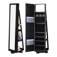 thumbnail image 2 of Large 360° Rotate Mirror Jewelry Cabinet with Dressing Mirror Stand Standing, 2 of 7