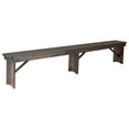 thumbnail image 2 of BizChair 8' x 12" Antique Rustic Mahogany Solid Pine Folding Farm Bench with 3 Legs, 2 of 12