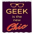 thumbnail image 3 of Geek Shower Curtain, Typography Art Motivational Geek Quote for Hipster Subsculture Theme, Fabric Bathroom Set with Hooks, 69W X 70L Inches, Purple Mustard and Vermilion, by Ambesonne, 3 of 3