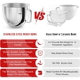 thumbnail image 5 of 7QT Mixing Bowl with Handle, Flat Beater & Whisk Set for KitchenAid Bowl-Lift Mixers – Stainless Steel, Food Grade, Dishwasher Safe, 5 of 11