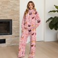 thumbnail image 4 of Xixirimido Roosters Floral Pink Print Lounge Sets for Women Sweatsuits 2 Piece Fall Winter Fashion Outfits Long Sleeve Sweatshirt Wide Leg Sweatpants Set Oversized Tracksuit, X-Large, 4 of 7