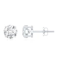 thumbnail image 4 of Rosec Jewels Certified Moissanite Solitaire Stud Earrings for Women - 6 mm - D-VS1 Grade, 10K White Gold, 4 of 7