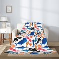 thumbnail image 2 of Throw Blanket for Couch Sofa and Bed, Cute sea animals Super Soft Plush Throw Blanket, Fuzzy Cuteness Comfy Warm Washable Flannel Blanket & Throws for All Season 60"x50", 2 of 5