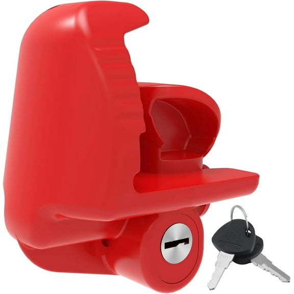 Trailer Lock with Keys, Fit 1-7/8", 2", and 2-5/16" Couplers, Universal Accessories for Boat and Rv, Heavy-Duty Steel, Red