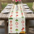 thumbnail image 4 of Spring Floral Table Runner 48 Inches, Green Botanical Summer Flower Birds Bed Runner Dresser Scarves Tabletop for Indoor Outdoor Parties/Ceremony/Banquet, 13" x 48", 4 of 9