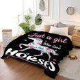 thumbnail image 2 of Horse Blanket Girl Loves Horses Soft Blankets and Throws Flannel Cozy Lightweight Quilt Gift Perfect for Bed Sofa Couch-50 x40 Small for Kids, 2 of 6