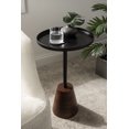 thumbnail image 6 of Kate and Laurel Tira Round Side Table, 14 x 14 x 24, Walnut Brown Wood and Black, Decorative Pedestal Style End Table for Use as a Bedroom Nighstand or Living Room Accent, 6 of 7