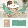 thumbnail image 4 of Costway 5 PCS Dining Table Set for 4 Persons Modern Round Table & 4 Chairs with Wood Leg Green, 4 of 8
