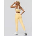 thumbnail image 2 of IBTOM CASTLE Womens Two Piece Workout Sets Double Layer Sports Bra Matching Tummy Control High Wait Leggings Active Gym Outfit Yellow, 2 of 7