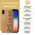 thumbnail image 7 of Case Yard Wooden Case Outside Soft TPU Silicone, Slim Fit Shockproof Wood Protective Phone Cover for Girls Boys Men and Women, Supports Wireless Charging Kittens Design case for iPhone-XS-Max, 7 of 7