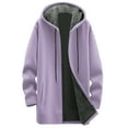 thumbnail image 5 of idosla Women's Zip Up Hoodies Oversized Fleece Long Tunic Y2K Sweatshirts Casual Long Sleeve 2025 Fall Hoodie Jacket Coat (Light Purple, XL), 5 of 5