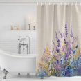 thumbnail image 2 of Spring Lavender Shower Curtain Set - Small 36" x 72" Washable Bathtub Curtain with 12 Hooks, Botanical Blossom Motif Garden Floral Waterproof Fabric Stall Shower Curtains for Bathroom/Bathtub Décor, 2 of 6