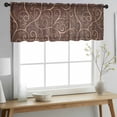 thumbnail image 2 of Brown Plants Valance Curtains for Kitchen/Living Room/Bathroom/Bedroom Window, Rod Pocket Small Topper Half Short Window Curtains Voile Sheer Scarf, Farmhouse Rustic Farm Leaves Branches 42"x12", 2 of 8