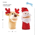 thumbnail image 3 of HearthSong Singing North Pole Friends Hand Puppets, Includes One Reindeer and One Santa Claus, 3 of 9