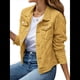 thumbnail image 2 of Chaquetas Vaqueras para Mujer, Básicas, de Larga, con Botones, Estilo Corto, A Amarillo L, 2 of 7