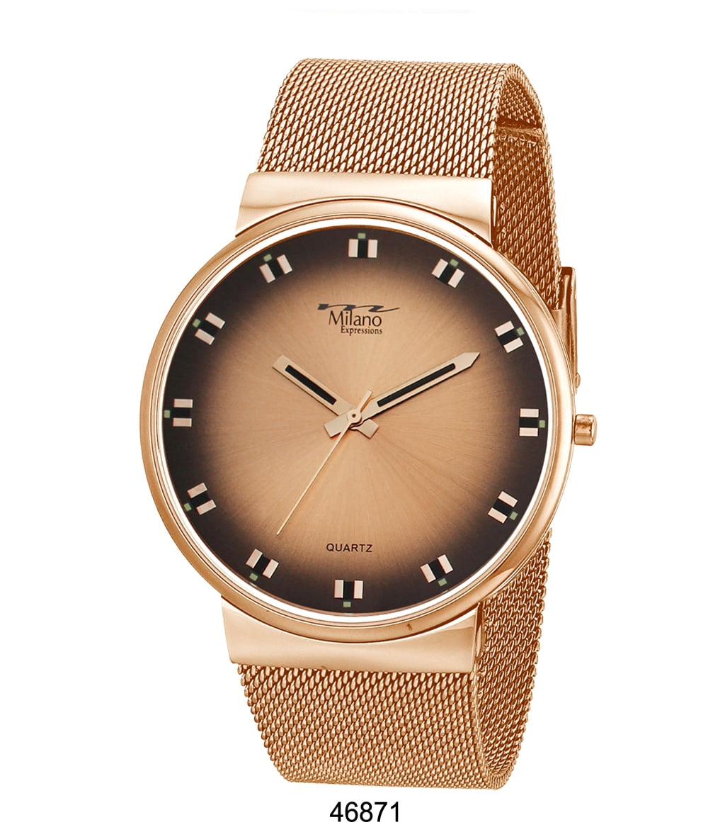 Milano Expressions M Milano Expressions Rose Gold Mesh Strap Watch