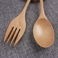 thumbnail image 3 of Wooden Spoon, 3 Sets Fork And Spoon Set Eco Friendly  For Banquet, 3 of 8