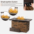 thumbnail image 6 of 43" Propane Gas Faux Stone Fire Pit Table Outdoor Rectangular Firepit 50,000 BTU with Lid,Glass Wind Guard,Bead,Waterproof Cover,Brown, 6 of 10