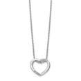 thumbnail image 1 of 925 Sterling Silver 18 Inch Diamond Heart Necklace 2 Extender Pendant Charm Love, 1 of 6