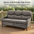 thumbnail image 6 of POCASSY 7-Piece Outdoor Patio Furniture Set with Swivel Chairs, Luxury High Back Rattan Wicker Outdoor Conversation Set with 5-inch Thick Seat Cushion Sofa and Swivel Glider Patio Chair for Porch, 6 of 17