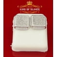 thumbnail image 2 of King of Blings  0.50ct Hip Hop Men/Women Diamond Stud Square Earrings White Sterling Silver, 2 of 11