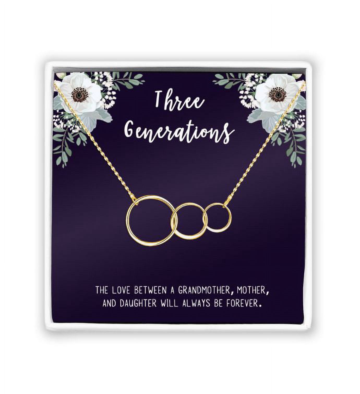 Three Generation Gift for Grandma, Mother, Daughter, Gift for Mom, Gift for Her, Gift for Mother's Day with Gift Box and Ship Next Day! [Gold Triple Infinity Cube , No-Personalized Card]