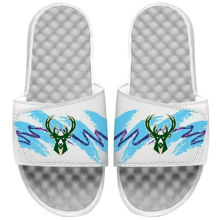 

Youth ISlide White Milwaukee Bucks 90s Paper Cup Slide Sandals