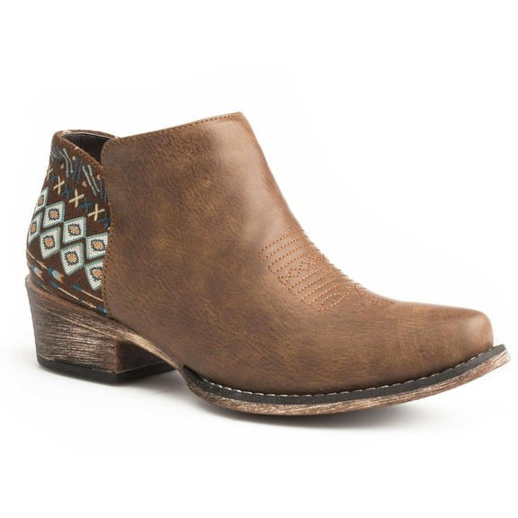 Roper Women's Southwestern Counter Fashion Booties Snip Toe Brown 6 M  US