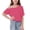 Hot Pink, variant on Girls One Shoulder Tops Short Sleeve Crew Neck Summer Casual Cute Tops for Teen Girl Loose Fitted Lightweight Tshirts 5-14 Years