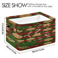 thumbnail image 4 of IAUYY Set of 2 Storage Cubes with Handles-Not Prone to Deformation Canvas Storage Baskets for Bedroom Closet Living Room Decorative Storage Baskets Red and Green Stripes, 4 of 9