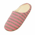 thumbnail image 1 of Pantuflas unisex de interior con rayas cálidas, de algodón, para otoño e invierno, para hombre y mujer, talla 40/41 (rosa), 1 of 4