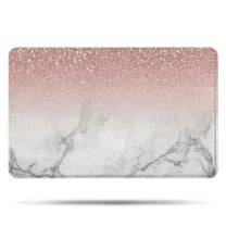 Pink Glitter White Marble Pattern Bathroom Rugs Mat,Non Slip Microfiber Bathroom Rug,Rubber Backing,Soft Bathroom Mats for Bathroom Floor,Tub and Shower,20x32in(50x80cm)