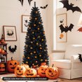 thumbnail image 2 of 7ft PRÉ-éclairé PVC Noël Halloween Crayon Arbre Noir avec 350 lumières LED, 2 of 10
