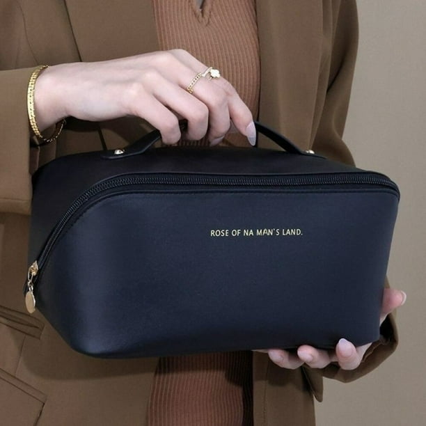 Bolsa de viaje grande para mujer organizador de maquillaje de cuero Kit de aseo femenino estuche de almacenamiento caja de lujo para mujer Walmart en linea
