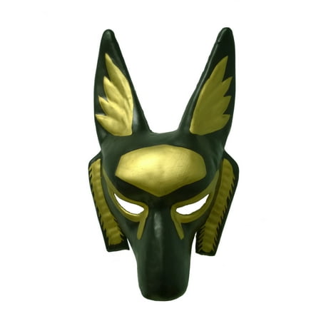 childs black and gold egyptian anubis party festival tie mask costume accessory