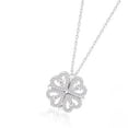 thumbnail image 2 of Four Leaf Clover Necklace Silver Open Convertible Small Heart Pendant Necklace Jewelry, 2 of 8